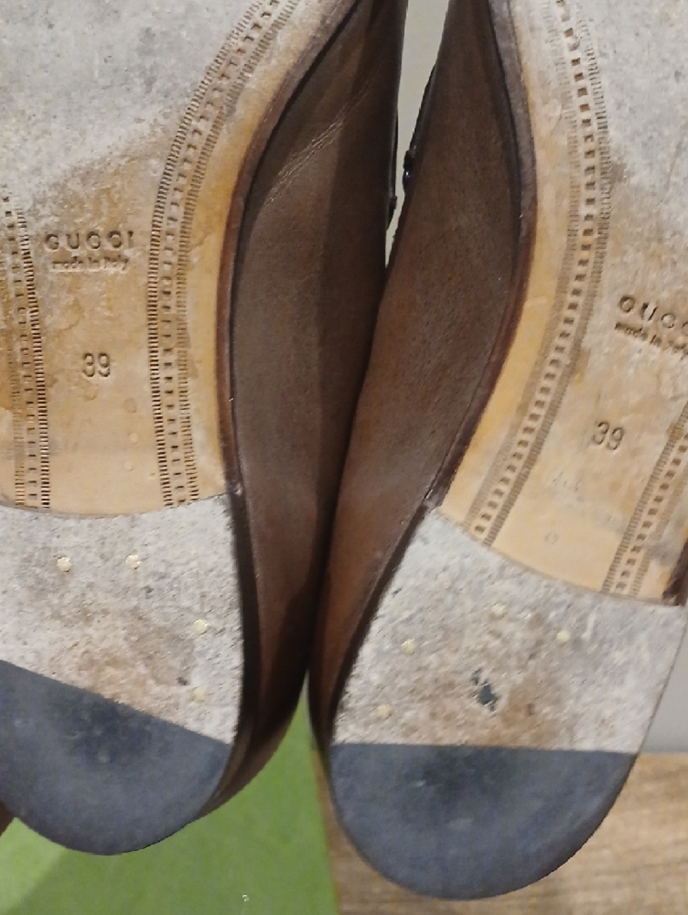 Real Gucci Brown Leather Horsebit Slip-On Loafers. Original Box. 2 Dust Bags - Picture 5 of 8